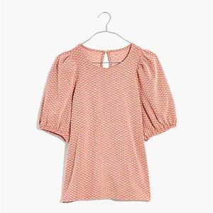 Madewell Puff Sleeve Tee in Floral Jacquard